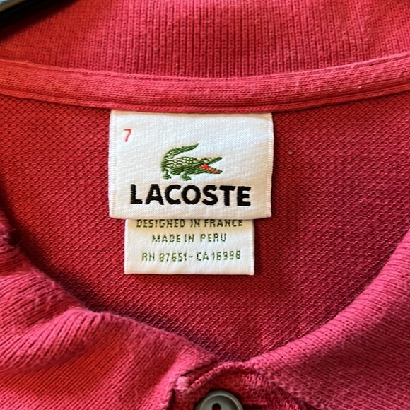 Men’s Red Lacoste Polo Shirt - Picture 2 of 2